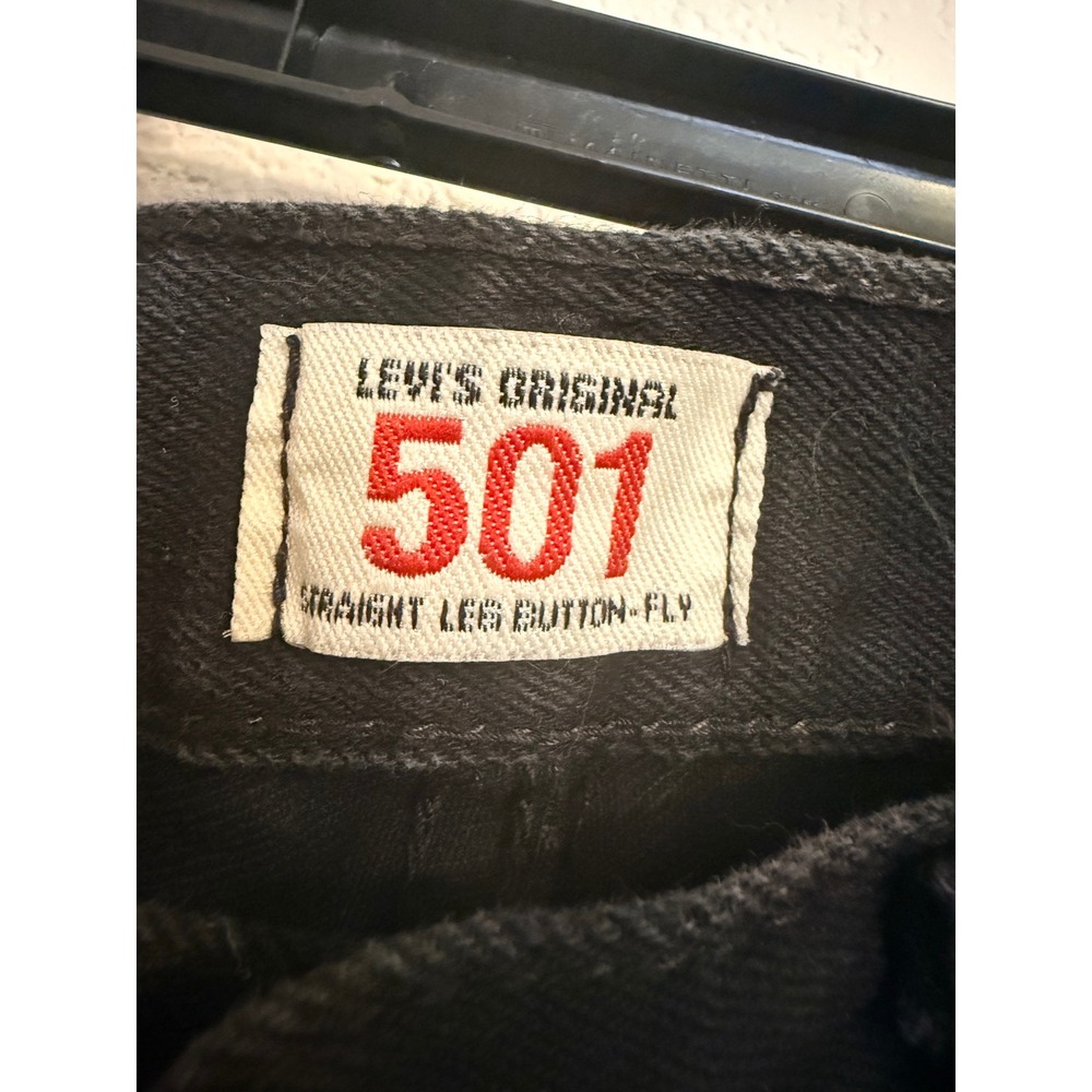 Levis 501 Original Straight Leg Button Fly Black Jeans Mens W36 L30 - Picture 2 of 6